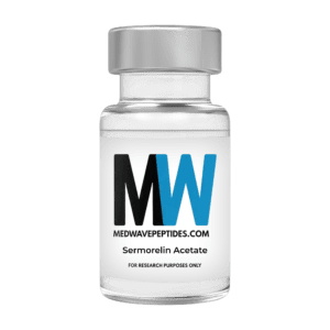 Vial of Sermorelin Acetate for research.