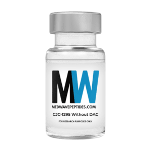 Vial labeled "CJC-1295 Without DAC" on black.